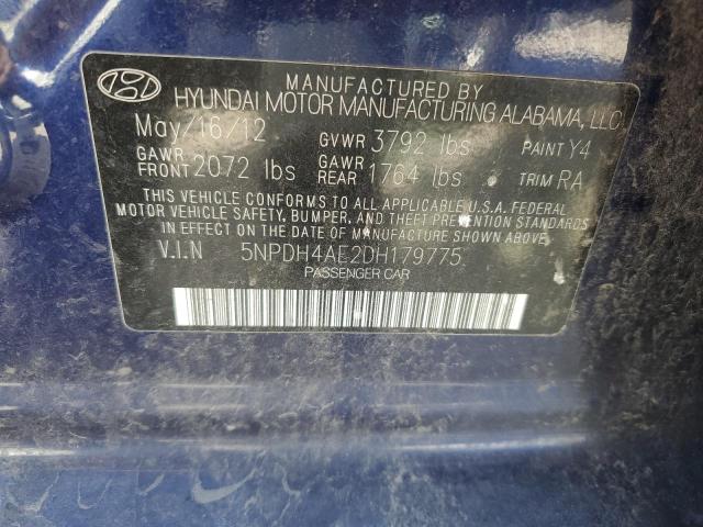 Photo 11 VIN: 5NPDH4AE2DH179775 - HYUNDAI ELANTRA 