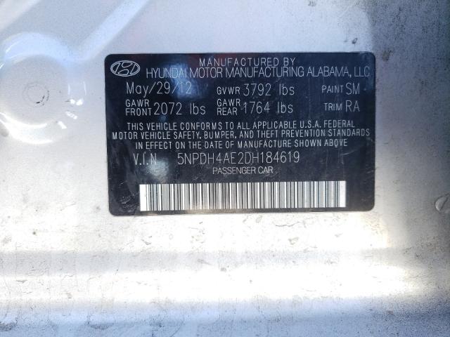 Photo 9 VIN: 5NPDH4AE2DH184619 - HYUNDAI ELANTRA GL 