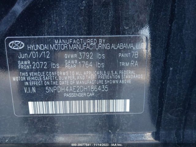 Photo 8 VIN: 5NPDH4AE2DH186435 - HYUNDAI ELANTRA 