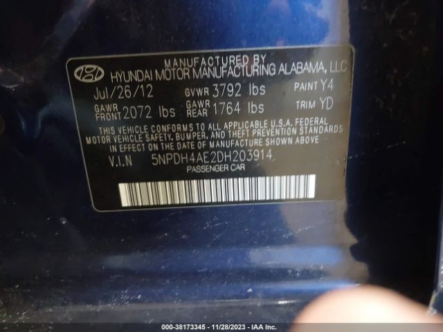 Photo 8 VIN: 5NPDH4AE2DH203914 - HYUNDAI ELANTRA 