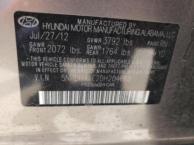 Photo 9 VIN: 5NPDH4AE2DH204688 - HYUNDAI ELANTRA GL 