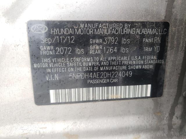 Photo 11 VIN: 5NPDH4AE2DH224049 - HYUNDAI ELANTRA GL 