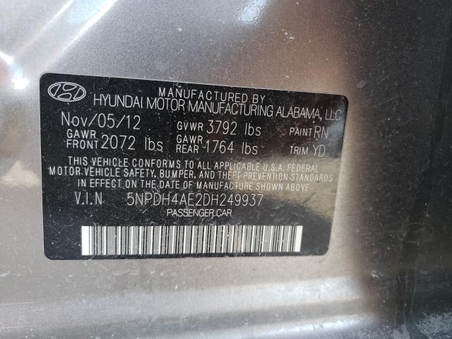 Photo 9 VIN: 5NPDH4AE2DH249937 - HYUNDAI ELANTRA GL 