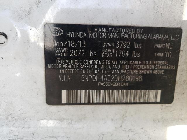 Photo 9 VIN: 5NPDH4AE2DH280198 - HYUNDAI ELANTRA GL 