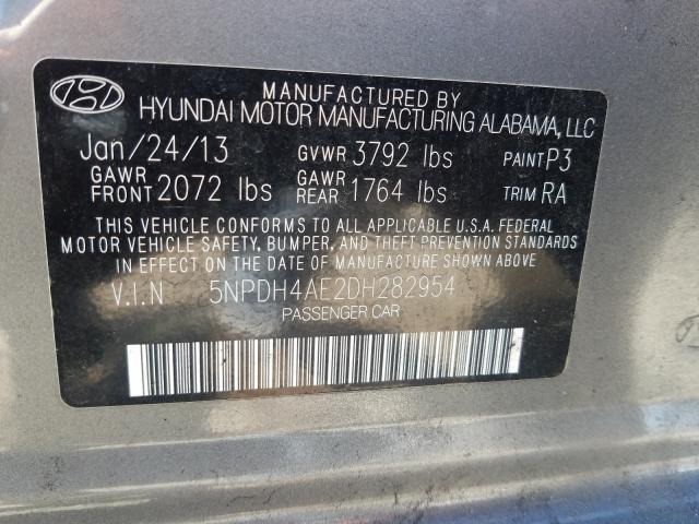 Photo 9 VIN: 5NPDH4AE2DH282954 - HYUNDAI ELANTRA GL 