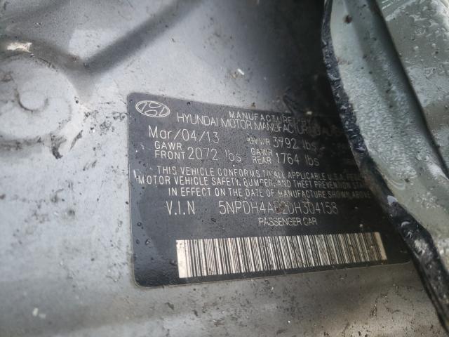 Photo 9 VIN: 5NPDH4AE2DH304158 - HYUNDAI ELANTRA GL 