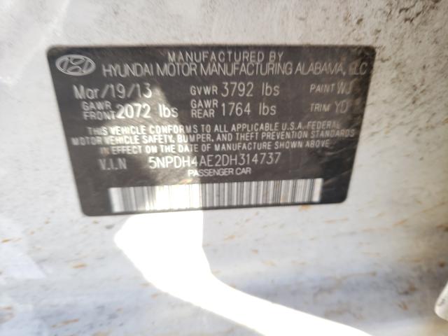 Photo 9 VIN: 5NPDH4AE2DH314737 - HYUNDAI ELANTRA GL 