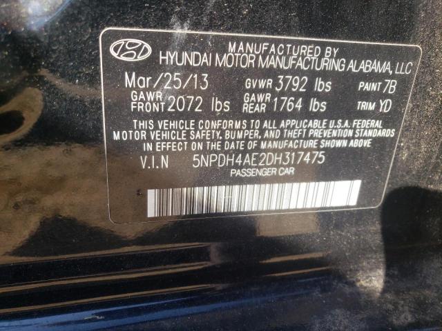 Photo 9 VIN: 5NPDH4AE2DH317475 - HYUNDAI ELANTRA GL 