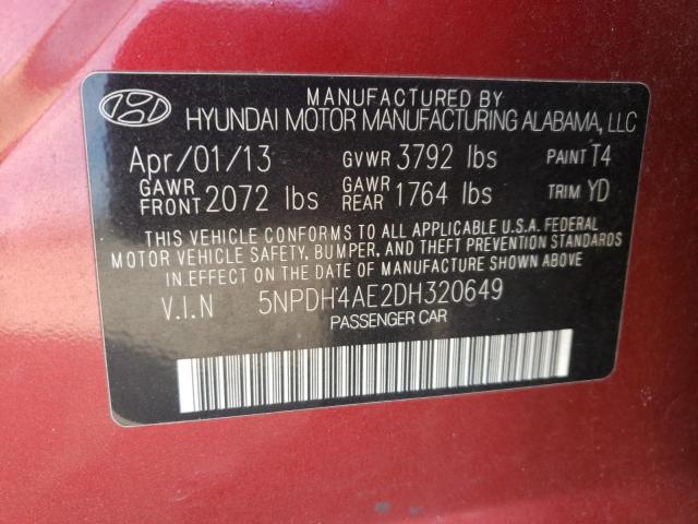 Photo 9 VIN: 5NPDH4AE2DH320649 - HYUNDAI ELANTRA GL 