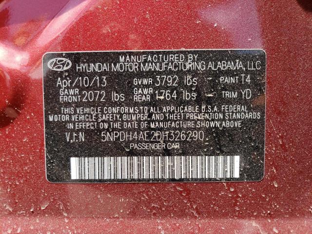 Photo 12 VIN: 5NPDH4AE2DH326290 - HYUNDAI ELANTRA GL 