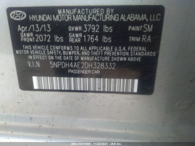 Photo 8 VIN: 5NPDH4AE2DH328332 - HYUNDAI ELANTRA 