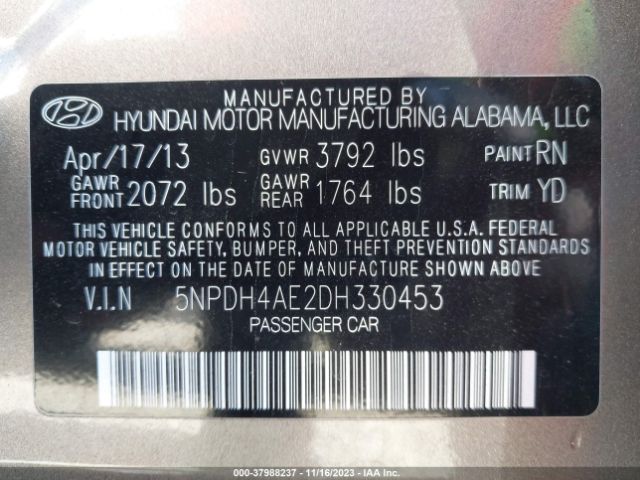 Photo 8 VIN: 5NPDH4AE2DH330453 - HYUNDAI ELANTRA 