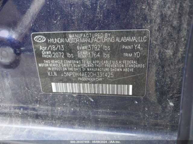 Photo 8 VIN: 5NPDH4AE2DH331425 - HYUNDAI ELANTRA 