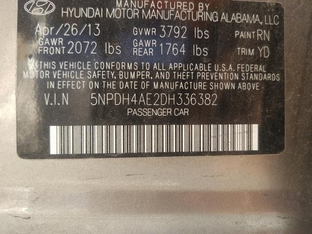 Photo 9 VIN: 5NPDH4AE2DH336382 - HYUNDAI ELANTRA GL 