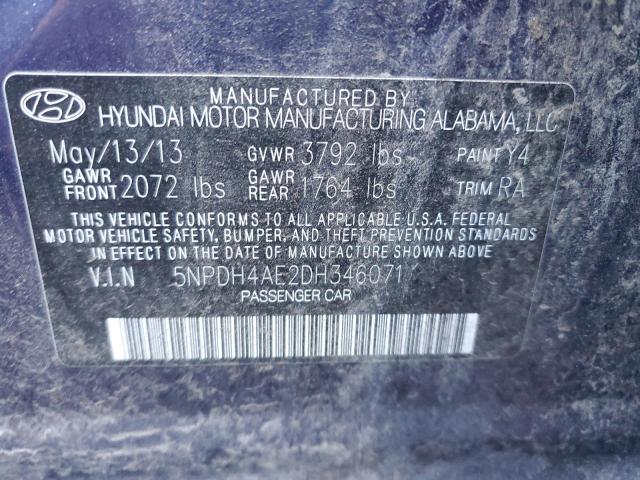 Photo 11 VIN: 5NPDH4AE2DH346071 - HYUNDAI ELANTRA 