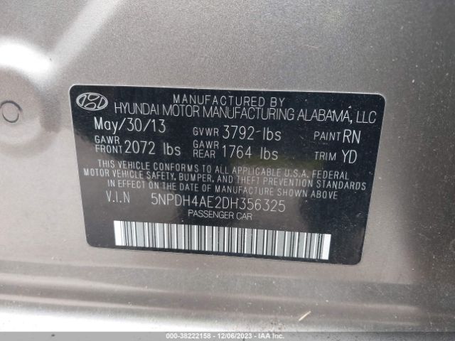 Photo 8 VIN: 5NPDH4AE2DH356325 - HYUNDAI ELANTRA 