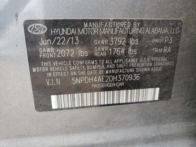 Photo 9 VIN: 5NPDH4AE2DH370936 - HYUNDAI ELANTRA GL 