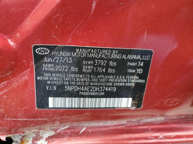 Photo 11 VIN: 5NPDH4AE2DH374419 - HYUNDAI ELANTRA GL 