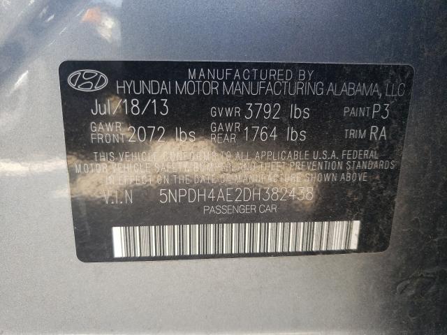 Photo 9 VIN: 5NPDH4AE2DH382438 - HYUNDAI ELANTRA GL 