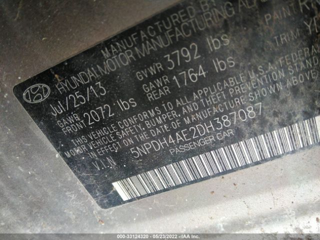 Photo 8 VIN: 5NPDH4AE2DH387087 - HYUNDAI ELANTRA 