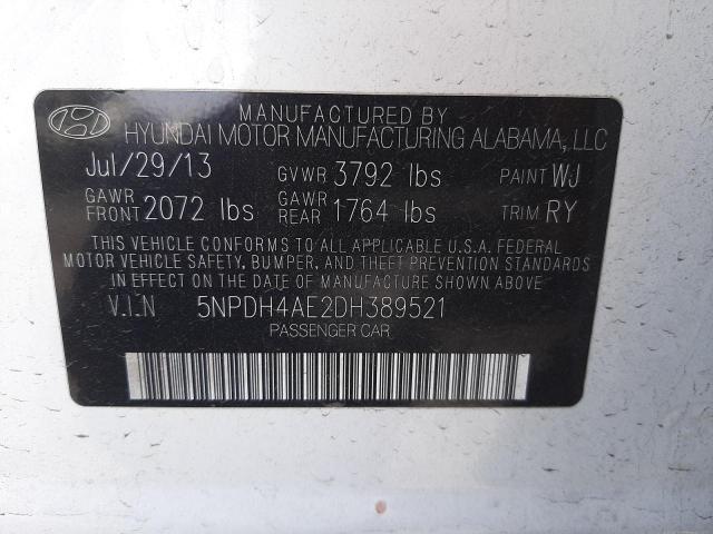 Photo 9 VIN: 5NPDH4AE2DH389521 - HYUNDAI ELANTRA GL 