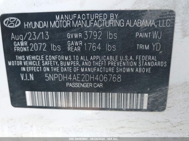 Photo 8 VIN: 5NPDH4AE2DH406768 - HYUNDAI ELANTRA 