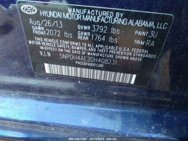 Photo 8 VIN: 5NPDH4AE2DH408231 - HYUNDAI ELANTRA 