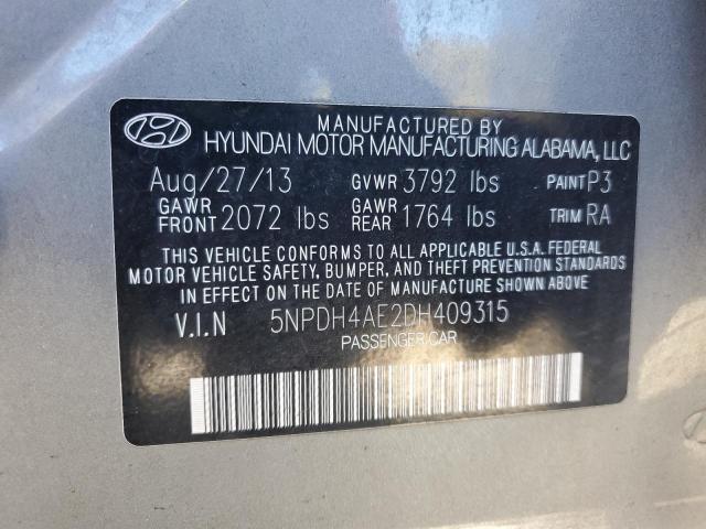 Photo 11 VIN: 5NPDH4AE2DH409315 - HYUNDAI ELANTRA GL 