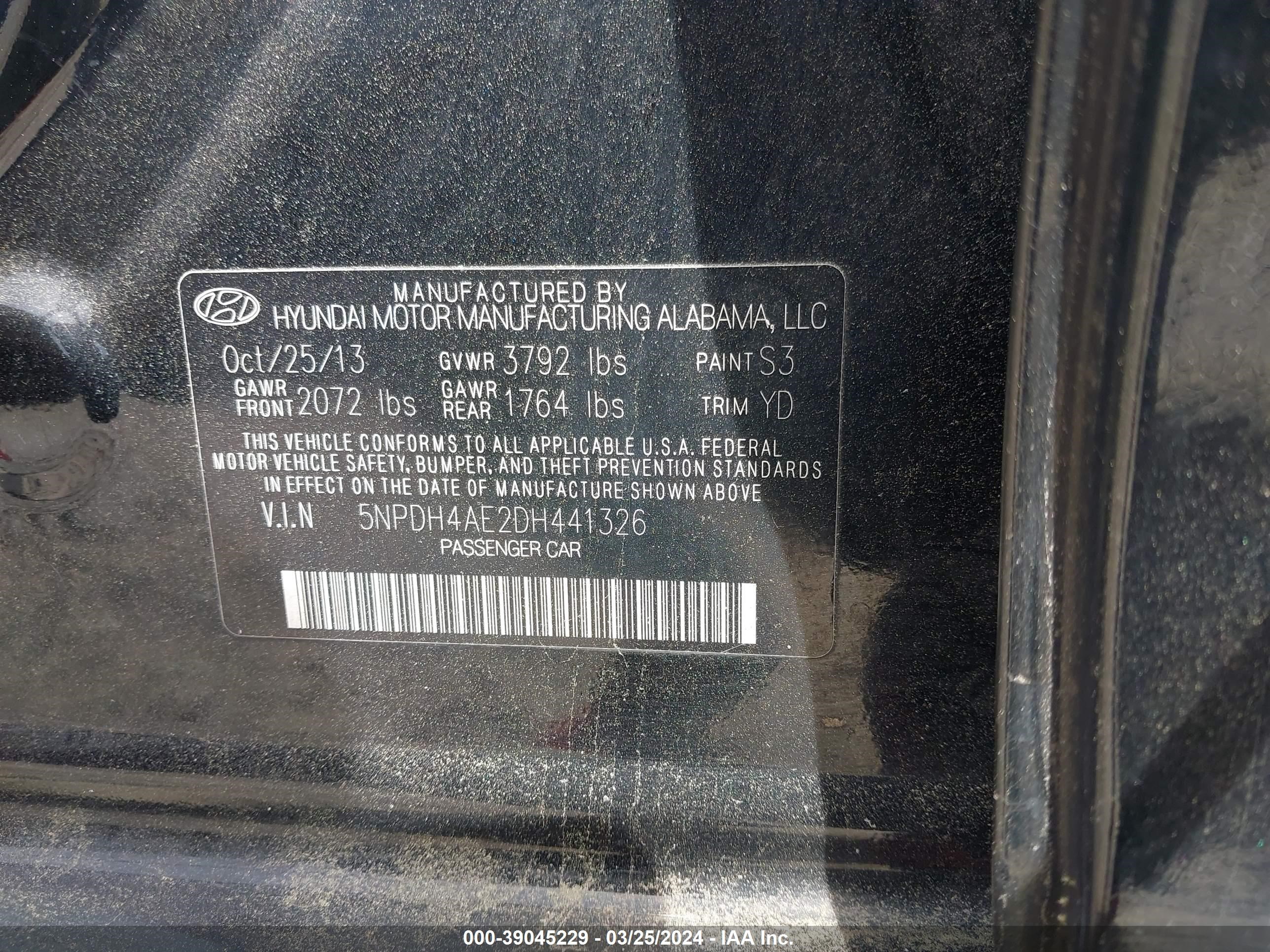 Photo 8 VIN: 5NPDH4AE2DH441326 - HYUNDAI ELANTRA 