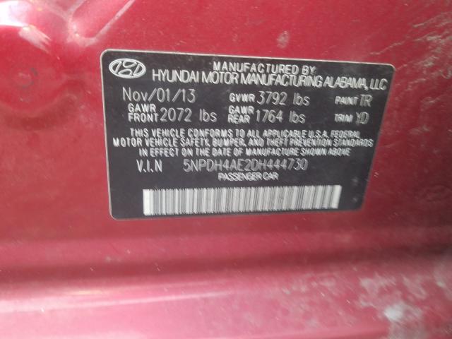 Photo 9 VIN: 5NPDH4AE2DH444730 - HYUNDAI ELANTRA GL 