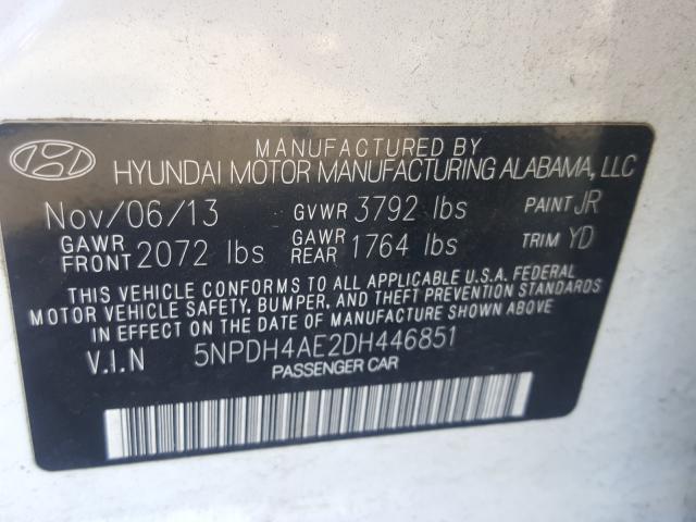 Photo 9 VIN: 5NPDH4AE2DH446851 - HYUNDAI ELANTRA 