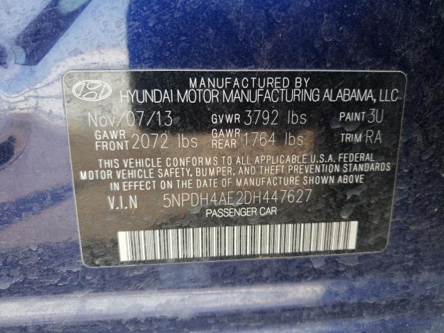 Photo 9 VIN: 5NPDH4AE2DH447627 - HYUNDAI ELANTRA GL 