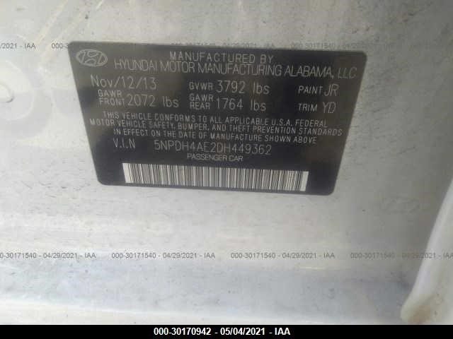 Photo 8 VIN: 5NPDH4AE2DH449362 - HYUNDAI ELANTRA 