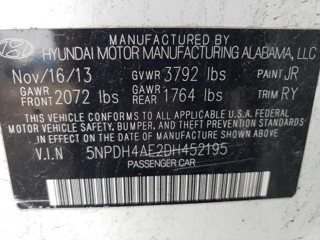 Photo 11 VIN: 5NPDH4AE2DH452195 - HYUNDAI ELANTRA GL 