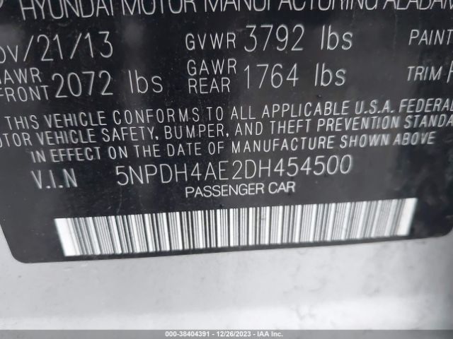 Photo 8 VIN: 5NPDH4AE2DH454500 - HYUNDAI ELANTRA 