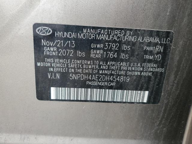 Photo 11 VIN: 5NPDH4AE2DH454819 - HYUNDAI ELANTRA 