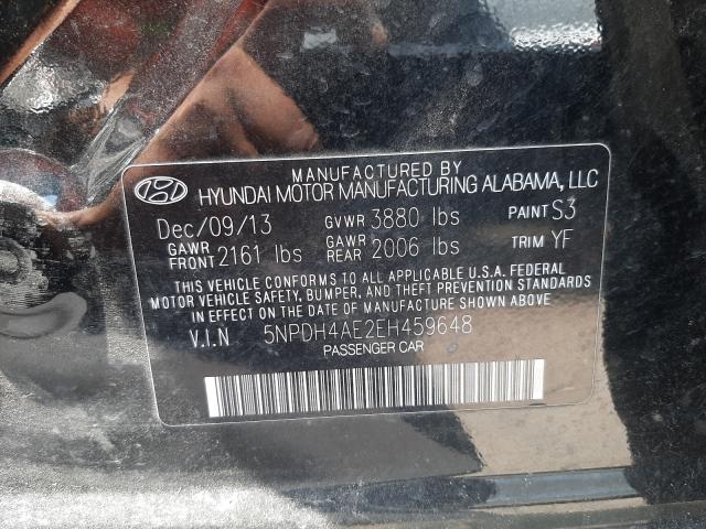 Photo 9 VIN: 5NPDH4AE2EH459648 - HYUNDAI ELANTRA SE 