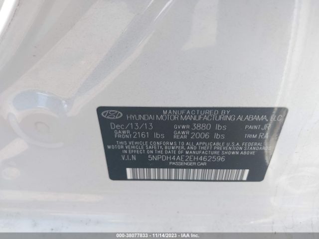 Photo 8 VIN: 5NPDH4AE2EH462596 - HYUNDAI ELANTRA 