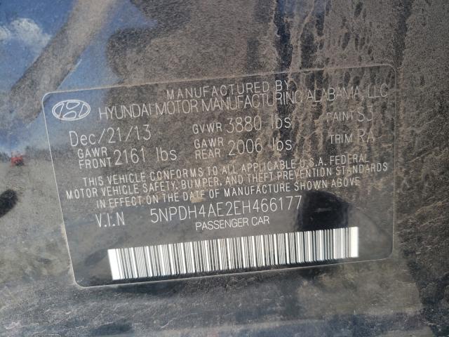 Photo 9 VIN: 5NPDH4AE2EH466177 - HYUNDAI ELANTRA SE 