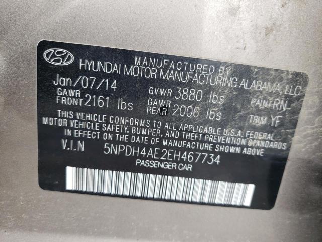 Photo 9 VIN: 5NPDH4AE2EH467734 - HYUNDAI ELANTRA SE 