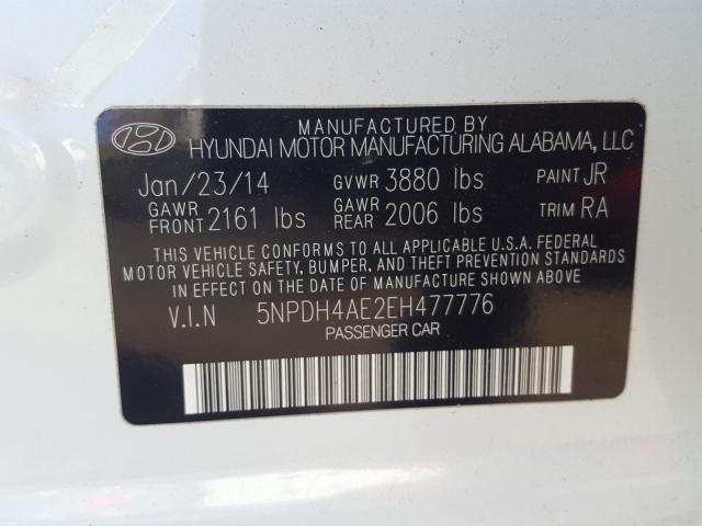 Photo 9 VIN: 5NPDH4AE2EH477776 - HYUNDAI ELANTRA 