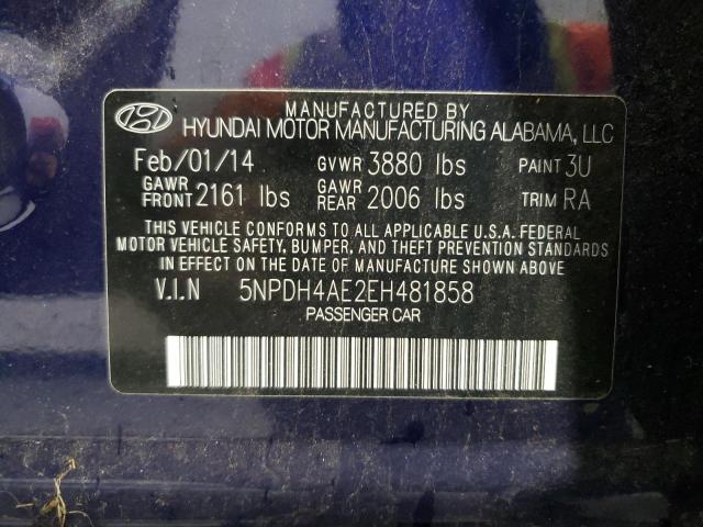 Photo 12 VIN: 5NPDH4AE2EH481858 - HYUNDAI ELANTRA SE 