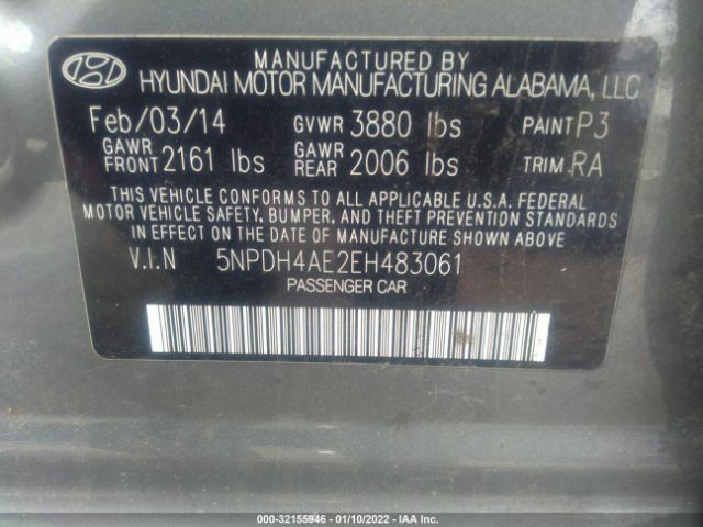 Photo 8 VIN: 5NPDH4AE2EH483061 - HYUNDAI ELANTRA 