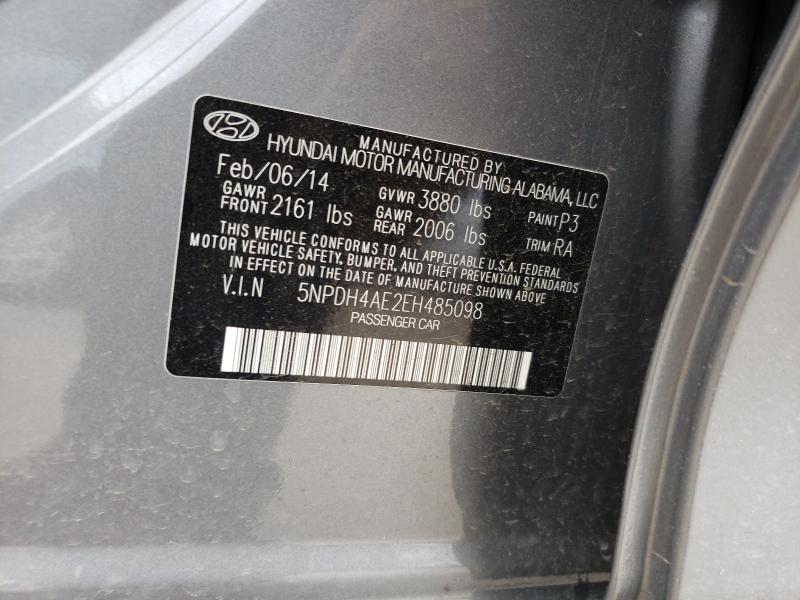 Photo 9 VIN: 5NPDH4AE2EH485098 - HYUNDAI ELANTRA SE 