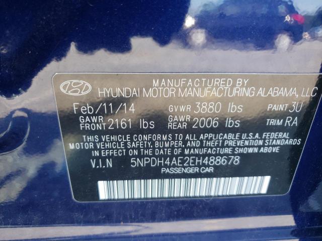 Photo 9 VIN: 5NPDH4AE2EH488678 - HYUNDAI ELANTRA SE 