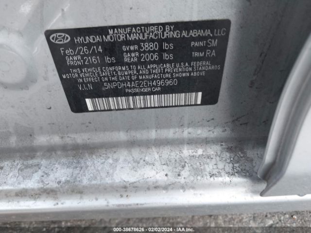 Photo 8 VIN: 5NPDH4AE2EH496960 - HYUNDAI ELANTRA 