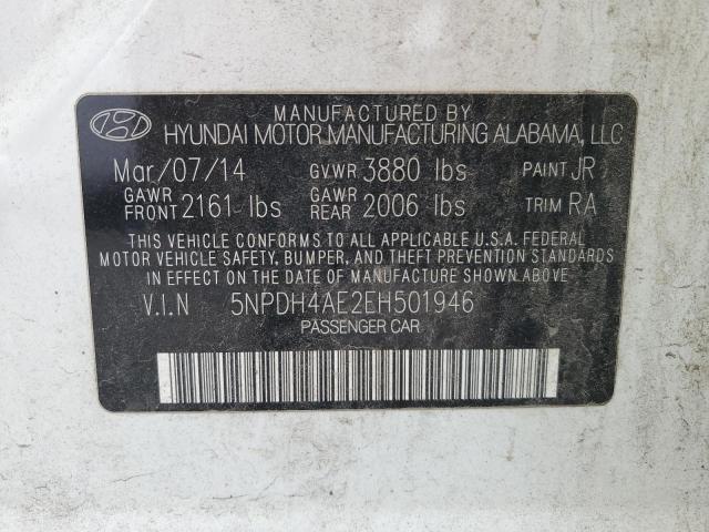 Photo 11 VIN: 5NPDH4AE2EH501946 - HYUNDAI ELANTRA SE 