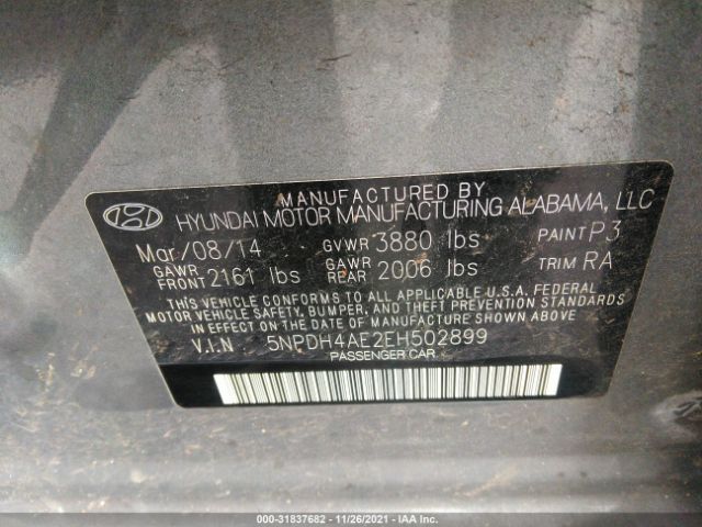 Photo 8 VIN: 5NPDH4AE2EH502899 - HYUNDAI ELANTRA 