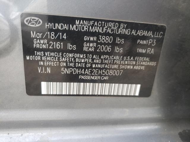 Photo 9 VIN: 5NPDH4AE2EH508007 - HYUNDAI ELANTRA SE 