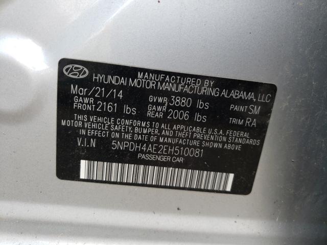 Photo 9 VIN: 5NPDH4AE2EH510081 - HYUNDAI ELANTRA SE 